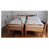 2x$ OLD converted rope beds - like new mattress