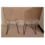 2x$ mid century Knoll wire chairs with cushions