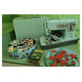 Blue singer sewing machine