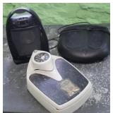 Scales, heater, foot massager