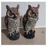 2 Owl decoys weighted