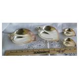 4 Tiffany sterling silver heart trays