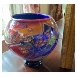 STUNNING signed Wes Hunting Art glass bowl with