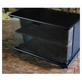 Small Black roll around Glassdoor cabinet -  in