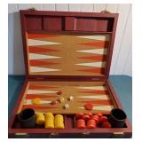Backgammon Game with Bakelite Pieces and Wood
