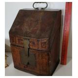 Circa 1800s leather letter/knife box w/gold