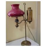 Red case glass student lamp