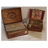 2 vintage wooden cigar boxes