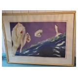 Strange Watercolor Painting, signed. - the sea
