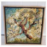 Mid Century Acrylic Painting signed on back