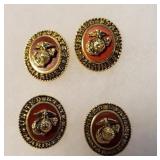 4 US Marines Tac Pins, stamped Valor