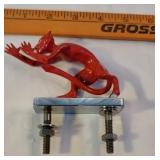 Red devil hood ornament - with original 1978