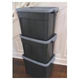 3 clean plastic tubs/totes