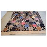Nice OLD farmhouse tied quilt