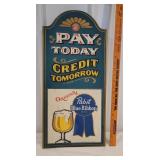 Retro Pabst Blue ribbon wooden sign