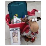 Red tub christmas - stretchable tall deer,