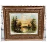 Framed Chandler print - a little damaged & frame