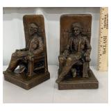 Antique Weidlich Bros. bronzed Mark Twain bookends