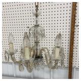 Clear glass chandelier with prisms - needs