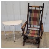 Platform rocker, half round stand