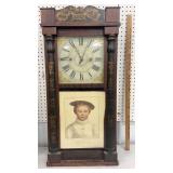 Painted/stenciled shelf clock with Edward Prince