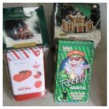 Christmas - porcelain houses, rocking Santa and