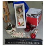 Large box Christmas - wooden sign, animated