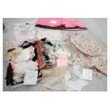 Group of estate linens - includes handmade