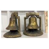 Pair of brass Liberty Bell bookends