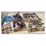 Box of misc baseball and football - cards,