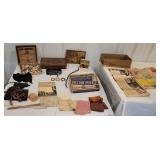 Box misc - puzzles, dress stays, game pcs, etc