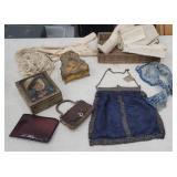 Estate girly items - purses, linens, etc (some