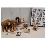 Box Christmas - nativity, tin ornaments, glass