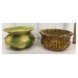 2 spittoons - Bennington & green one is early