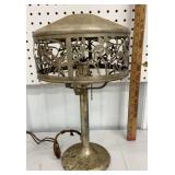 Silver metal art nouveau lamp - missing glass and