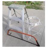 Step later, plant stand, saw