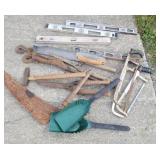 Hammers, clippers, levels, etc