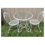 Iron patio set glass top