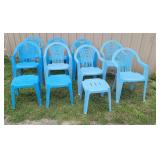 Stacking chairs and tables