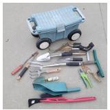 Garden tools with cart
