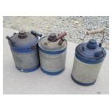 3 galvanized cans