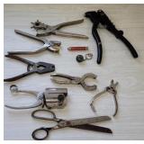 Box misc - railroad???, Scissors, golf ball