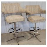 2 Upholstered swivel bar stools need cleaning