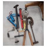 Pumps, oil can, drill brace, etc