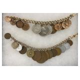 2 coin bracelets