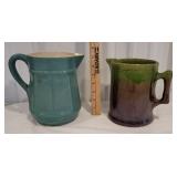 2 stoneware pitcher