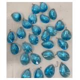 Blue glass chandelier prisims