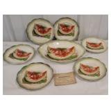 1911 Watermelon plate set with original