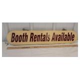 Booth rental two-sided wooden sign