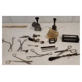 Box - office/notary stamps, periscope, scissors,